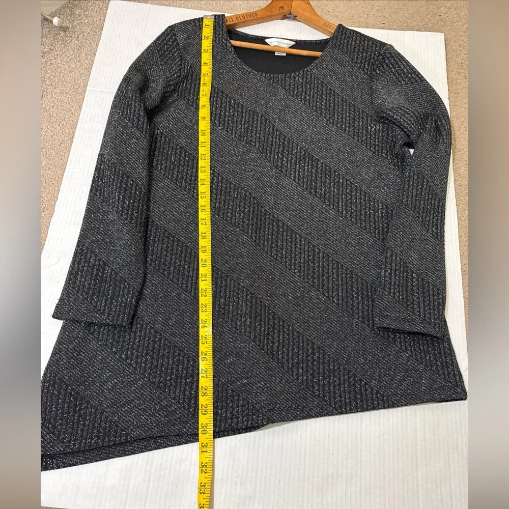 SALE🔥 Holiday Tops Christopher & Banks Women's Black Metallic Tunic Top Size XL - Picture 6 of 8
